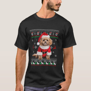 T-shirt Oignon mignon caniche Santa Chapeau sapin Noël Chi