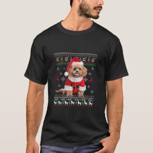 T-shirt Oignon mignon caniche Santa Chapeau sapin Noël Chi