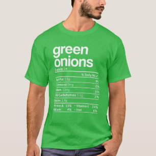 T-shirt Oignons verts Valeur nutritionnelle Drôle Thanksg