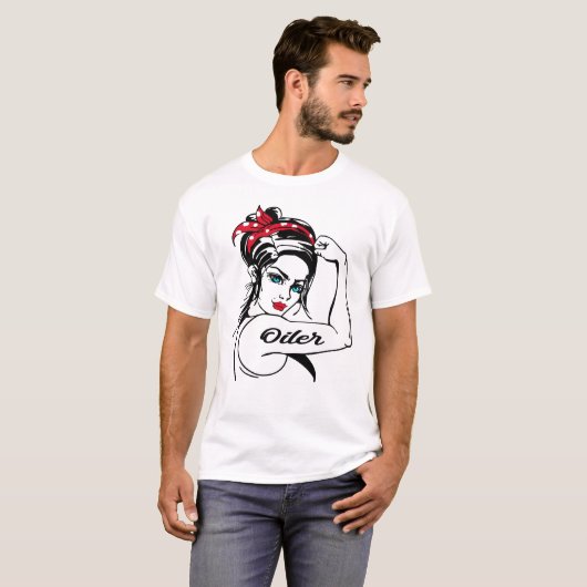 T-shirt Oiler Rosie Le Riveter Pin Up (Devant entier)