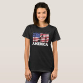 T-shirt Oilfield Us Drapeau Forage Fracking Huile de Frack (Devant entier)