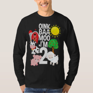 T-shirt Oink Baa Moo Je suis 2 thème de la ferme Anniversa