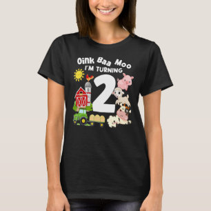 T-shirt Oink Baa Moo Je suis 2 thème de la ferme Anniversa