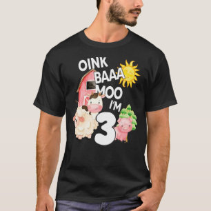 T-shirt Oink Baa Moo Je suis 3 thème de la ferme Anniversa