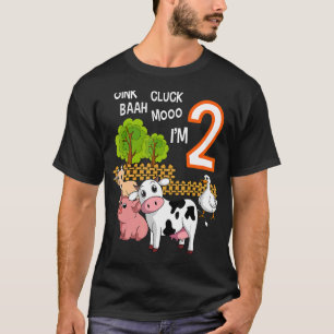 T-shirt Oink Cluck Baah Mooo Je suis 2 Animal de ferme 2e