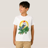 T-shirt Oiseau à Santa Hat (Devant entier)