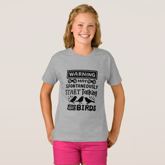 T-shirt Oiseau amusant observateur d'oiseaux avertisseur (Devant entier)