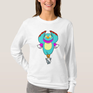 T-shirt Oiseau au patinage sur glace avec patins sur glace