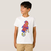 T-shirt Oiseau aux sports de volley-ball (Devant entier)