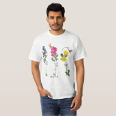 T-shirt Oiseau Avec Fleur Justice Amour Miséricorde Et Mar (Devant entier)