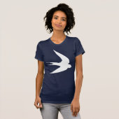 T-shirt Oiseau blanc d'hirondelle en vol (Devant entier)