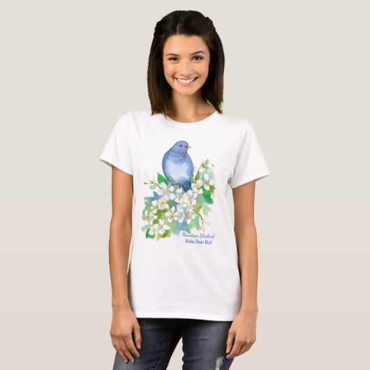 T-shirt Oiseau bleu de montagne Idaho (Devant entier)