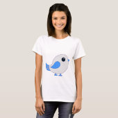 T-shirt Oiseau bleu mignon (Devant entier)