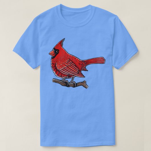 T-shirt Oiseau cardinal rouge mou (Design devant)