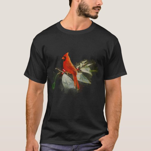 T-shirt Oiseau cardinal rouge sauvage (Devant)