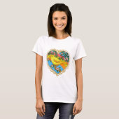 T-shirt Oiseau-Coeur jaune (Devant entier)