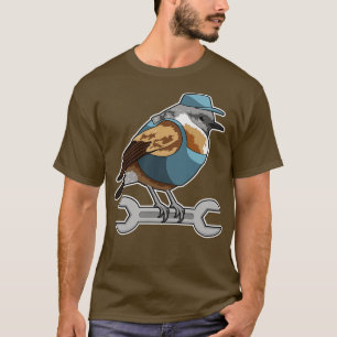 T-shirt Oiseau Comme Carftsman Avec Une Broche