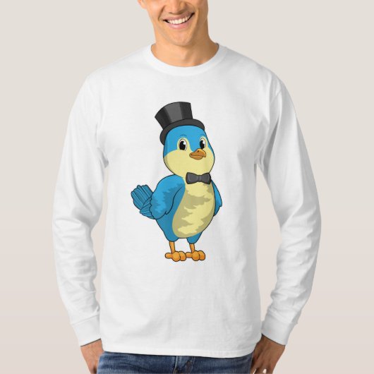 T-shirt Oiseau comme marié avec ruban (Devant)