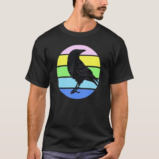 T-shirt Oiseau Corbeau Silhouette Oiseau (Devant)