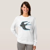 T-shirt Oiseau Dans Les Femmes De Vol Manches Longues (Devant entier)