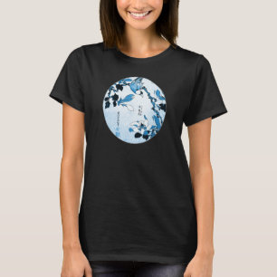 T-shirt Oiseau d'art japonais vintage sur les fleurs Hokus