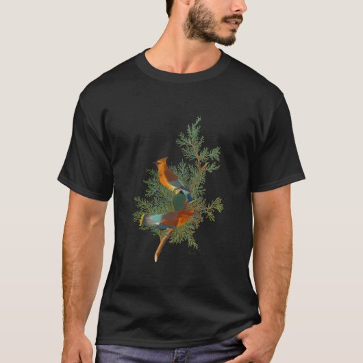 T-shirt Oiseau de cèdre des oiseaux d'Amérique drôle (Devant)