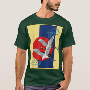 T-shirt Oiseau de grue cool, Danse des grues Japonais