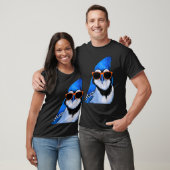 T-shirt Oiseau De Jay Bleu Avec Sungles Oiseaux (Unisexe)