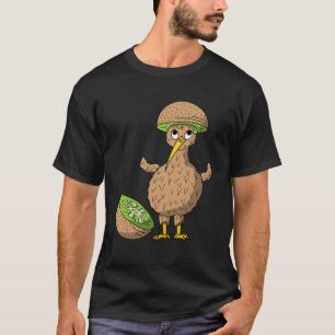 T-shirt Oiseau de Kiwi avec des fruits de Kiwi comme Casqu