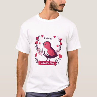 T-shirt oiseau de la Saint-Valentin