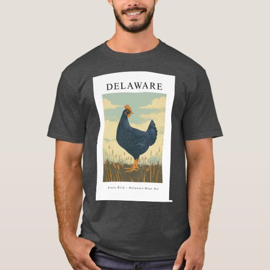 T-shirt Oiseau de l'État du DELAWARE Delaware Blue Hen (Devant)