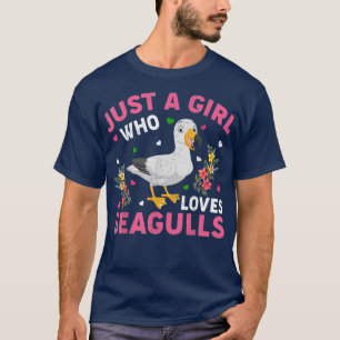 T-shirt Oiseau De Mouette Juste Une Fille Qui Aime Les Mou