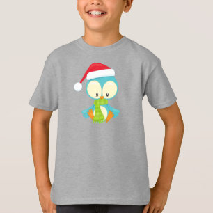 T-shirt Oiseau De Noël, Oiseau Avec Casquette, Oiseau Avec