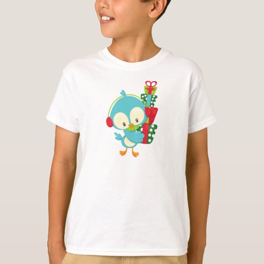 T-shirt Oiseau de Noël, Oiseau mignon, Cadeaux, Cadeaux, P (Devant)
