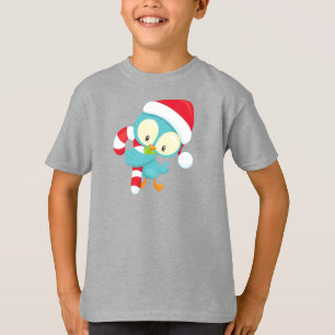 T-shirt Oiseau de Noël, Oiseau mignon, Santa Hat, Sucre de