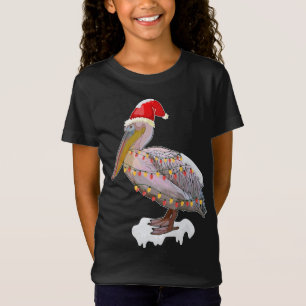T-Shirt Oiseau de Noël Pélican Père Noël Costume Oiseau Am