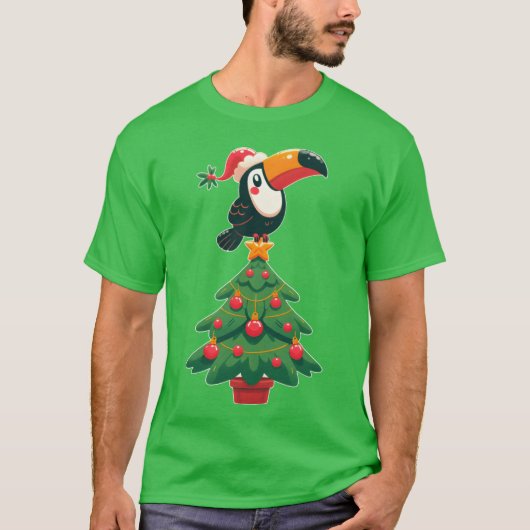 T-shirt Oiseau de Noël tropical toucan paradis oiseau (Devant)