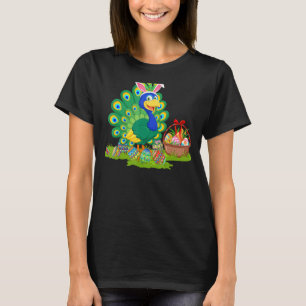 T-shirt Oiseau de paon Oiseau de Pâques Chasse Bunny Peaco