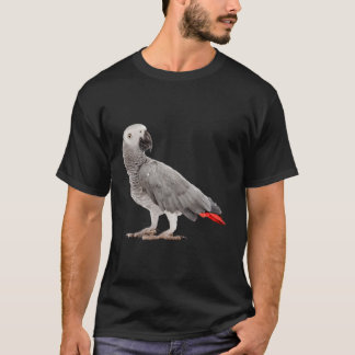 T-shirt Oiseau de perroquet gris S