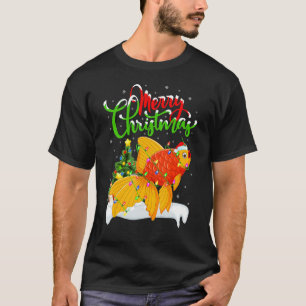 T-shirt Oiseau de poisson d'or Noël Éclairage Poisson d'or