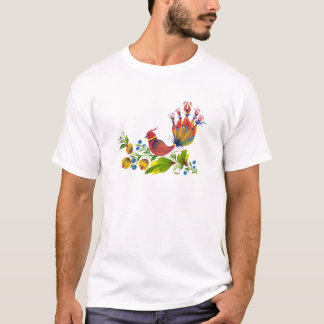 T-shirt Oiseau décoratif avec fleurs et baies