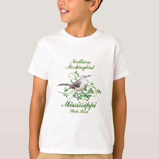 T-shirt Oiseau d'état du Mississippi de moqueur (Devant)