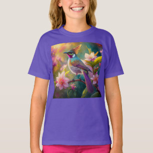 T-shirt Oiseau d'Imaginaire à arc-en-ciel orangé