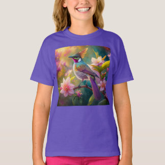 T-shirt Oiseau d'Imaginaire à arc-en-ciel orangé