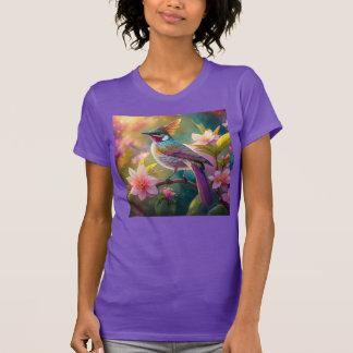 T-shirt Oiseau d'Imaginaire à arc-en-ciel orangé