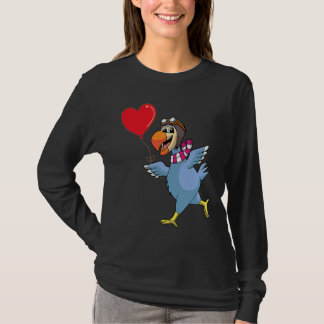 T-shirt Oiseau Dodo Avec Ballon en Forme de Coeur Saint Va