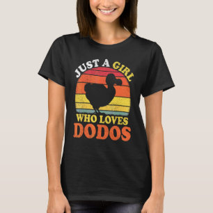 T-shirt Oiseau Dodo Vintage Juste Une Fille Qui Aime Les D