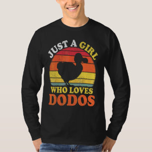 T-shirt Oiseau Dodo Vintage Juste Une Fille Qui Aime Les D