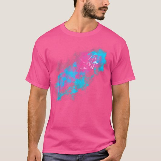 T-shirt Oiseau d'Origami Abstrait (Devant)