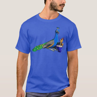 T-shirt Oiseau drôle Japonais Kawaii Ramen nouilles Peacoc